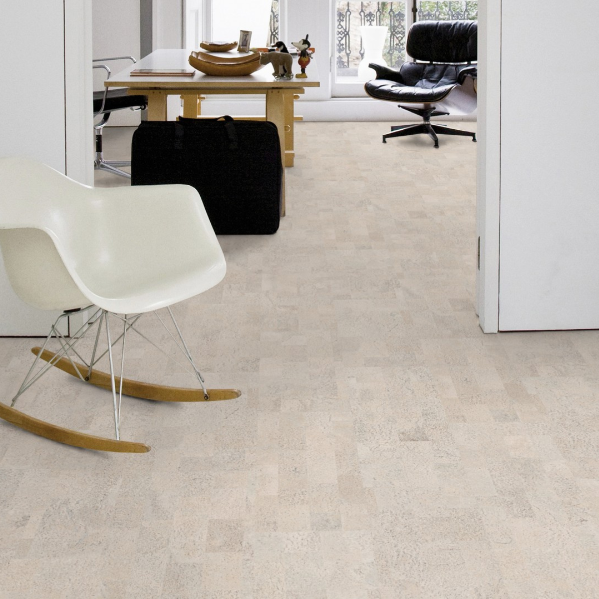 Korková podlaha Premier Cork Kompozit Parketa bílá