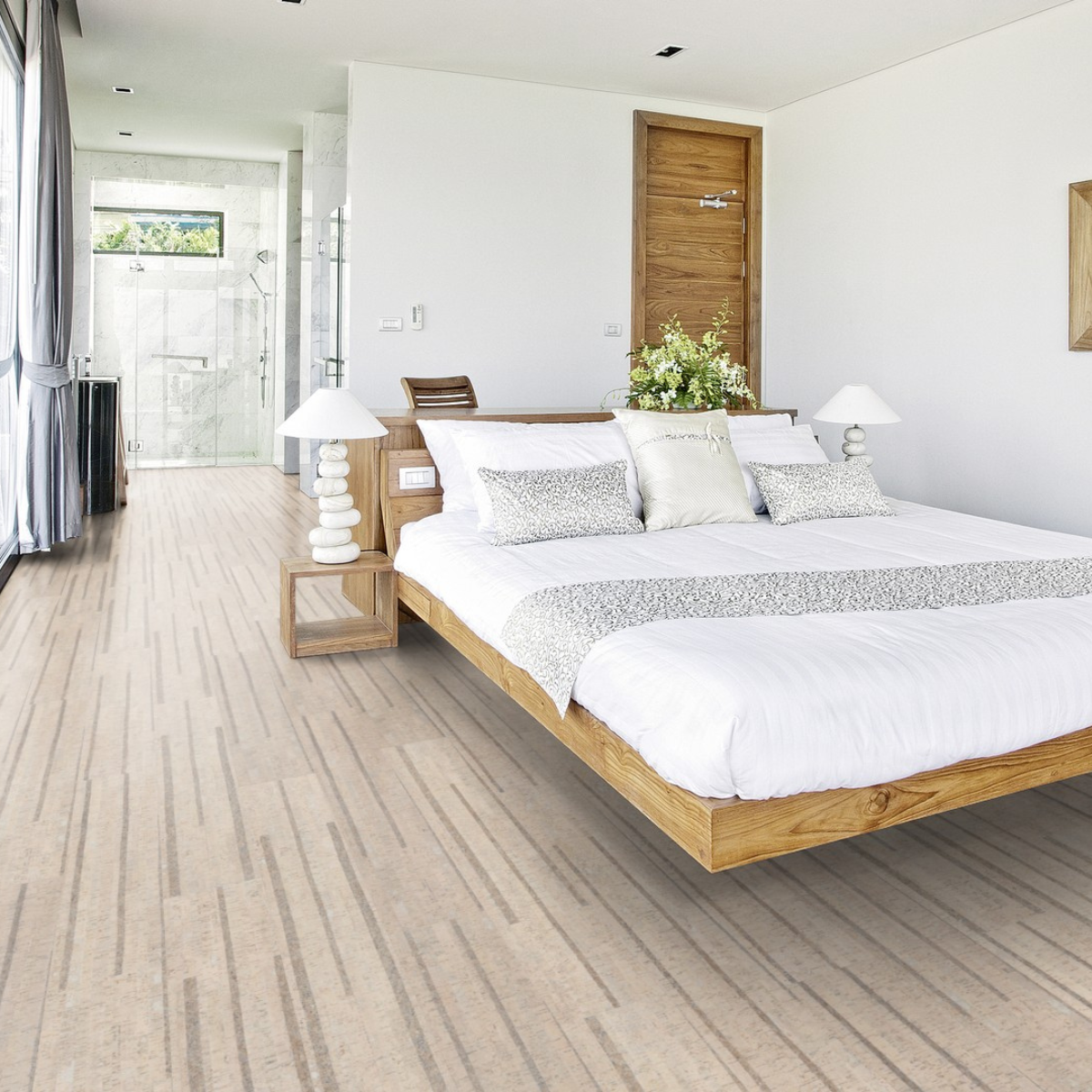 Korková podlaha Premier Cork Kompozit Pruh římská bílá