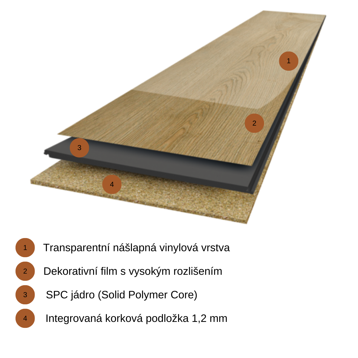 Vinylová podlaha plovoucí  Scandic Oak Light 5,2 mm