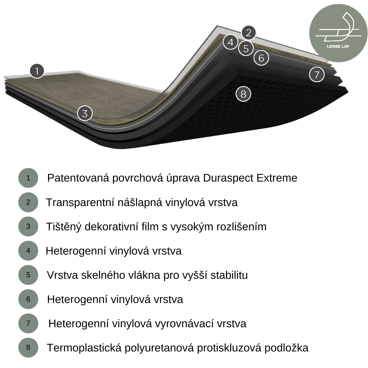 Vinylová podlaha Excellence Almond  5 mm -  Loose Lay